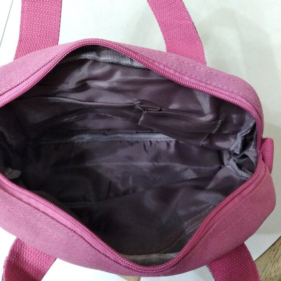 NEW Rose Pink Paisley Canvas Tote Shoulder Bag - Picture 10 of 10